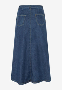 MORE AND MORE<BR>
Maxi Denim Skirt<BR>
Denim Blue<BR>