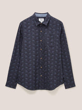 Load image into Gallery viewer, WHITE STUFF &lt;BR&gt;
Duck Shirt &lt;BR&gt;
Natural White &amp; denim blue or dark navy print &lt;BR&gt;
