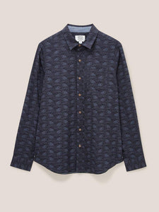 WHITE STUFF <BR>
Duck Shirt <BR>
Natural White & denim blue or dark navy print <BR>