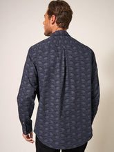 Load image into Gallery viewer, WHITE STUFF &lt;BR&gt;
Duck Shirt &lt;BR&gt;
Natural White &amp; denim blue or dark navy print &lt;BR&gt;
