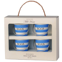 Load image into Gallery viewer, EDDINGTONS &lt;BR&gt;
Set of 4, Egg Cup Pails &lt;BR&gt;
Blue &amp; White &lt;BR&gt;

