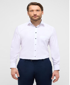 ETERNA <br>
Long Sleeve Shirt<br>
White with brown buttons<br>