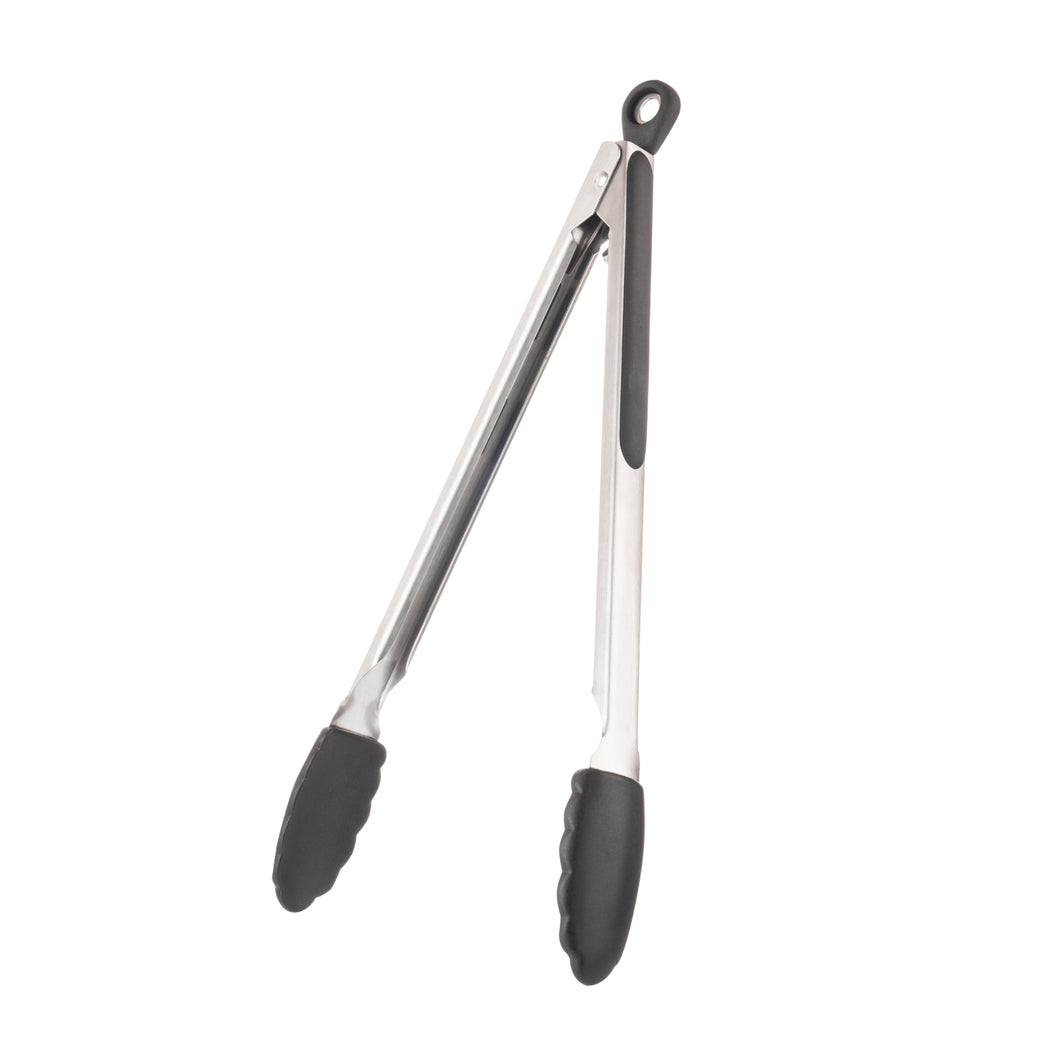 FUSION <BR>
Stainless Steel Tongs with Silicone Tips <BR>