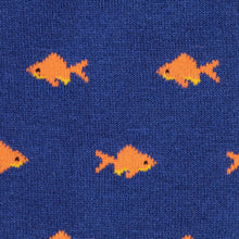 Load image into Gallery viewer, SWOLE PANDA &lt;BR&gt;
Men&#39;s Goldfish Socks&lt;BR&gt;
Blue &amp; Orange
