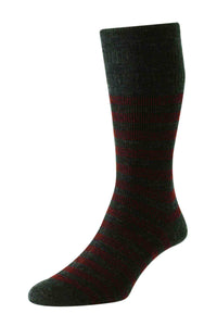 HJ SOCKS <BR>
Striped Wool Sock <BR>