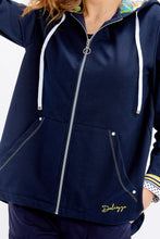 Load image into Gallery viewer, DOLCEZZA&lt;BR&gt;
Sporty Plain Jersey Hoodie&lt;BR&gt;
Navy&lt;BR&gt;

