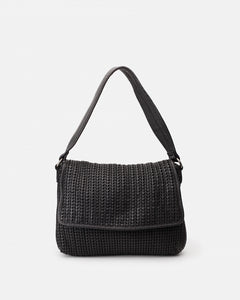 BIBA <BR>
Moab, Leather shoulder bag <BR>
Black <BR>