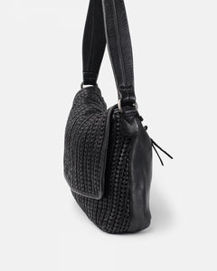 BIBA <BR>
Moab, Leather shoulder bag <BR>
Black <BR>