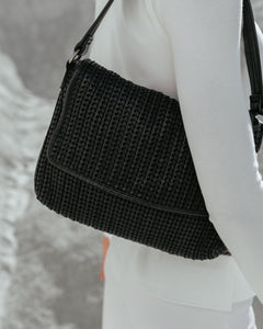 BIBA <BR>
Moab, Leather shoulder bag <BR>
Black <BR>