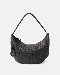 BIBA <BR>
Monowi, Leather shoulder bag <BR>
Black <BR>
