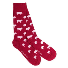 Load image into Gallery viewer, SWOLE PANDA &lt;BR&gt;
Men&#39;s Pig Socks&lt;BR&gt;
Red &amp; Pink
