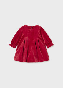 MAYORAL <BR>
Velvet Baby Dress <BR>
Red <BR>