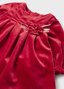 MAYORAL <BR>
Velvet Baby Dress <BR>
Red <BR>
