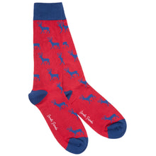 Load image into Gallery viewer, SWOLE PANDA &lt;BR&gt;
Men’s Stag Bamboo Socks &lt;BR&gt;
red &lt;BR&gt;
