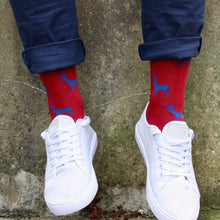 Load image into Gallery viewer, SWOLE PANDA &lt;BR&gt;
Men’s Stag Bamboo Socks &lt;BR&gt;
red &lt;BR&gt;
