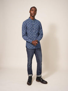 WHITE STUFF <BR>
Mens Longsleeve Scattered Flowers Shirt <BR>
Dark Navy <BR>