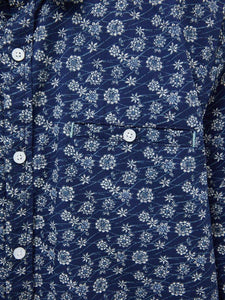 WHITE STUFF <BR>
Mens Longsleeve Scattered Flowers Shirt <BR>
Dark Navy <BR>