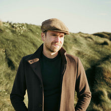 Load image into Gallery viewer, JOHN HANLY &lt;BR&gt;
Irish Tweed Cap &lt;BR&gt;
Beige Dark Brown Herringbone &lt;BR&gt;
