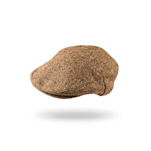 Load image into Gallery viewer, JOHN HANLY &lt;BR&gt;
Irish Tweed Cap &lt;BR&gt;
Beige Dark Brown Herringbone &lt;BR&gt;
