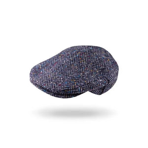 JOHN HANLY <BR>
Irish Tweed Cap <BR>
Denim Navy Herringbone Donegal <BR>