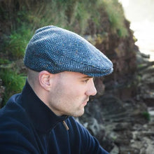 Load image into Gallery viewer, JOHN HANLY &lt;BR&gt;
Irish Tweed Cap &lt;BR&gt;
Denim Navy Herringbone Donegal &lt;BR&gt;
