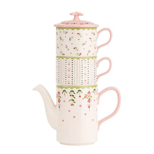 CATH KIDSON <BR>
Spring Birds Tea for Two Set<BR>
Cream <BR>