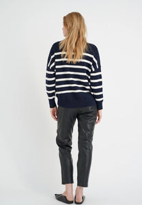 INWEAR <BR>
Striped Knitted Jumper <BR>
Blue/White <BR>