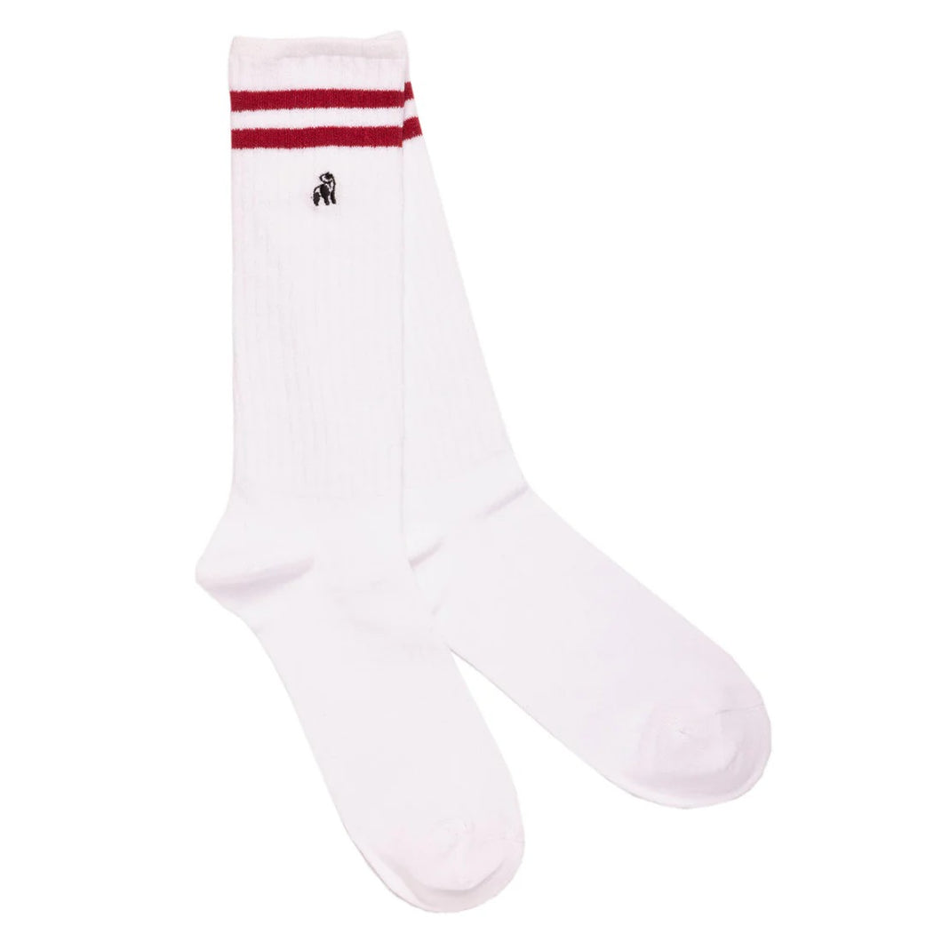 SWOLE PANDA <br>
Mens bamboo sock <br>
Athletic White <br>
UK 7-11