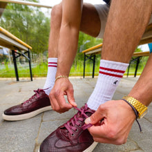 Load image into Gallery viewer, SWOLE PANDA &lt;br&gt;
Mens bamboo sock &lt;br&gt;
Athletic White &lt;br&gt;
UK 7-11
