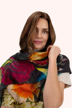 Load image into Gallery viewer, POWDER &lt;BR&gt;
Wool Wrap Scarf, Opulant Florals &lt;BR&gt;
Chocolate &lt;BR&gt;
