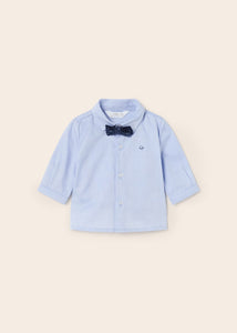 MAYORAL <BR>
Long sleeve shirt with bow tie newborn <BR>
Blue <BR>