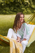 Load image into Gallery viewer, CREAM &lt;BR&gt;
Bella Blouse &lt;BR&gt;
White &amp; Green &lt;BR&gt;
