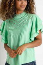 Load image into Gallery viewer, CREAM &lt;BR&gt;
Wing Sleeve Blouse &lt;BR&gt;
Green &lt;BR&gt;

