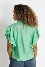 Load image into Gallery viewer, CREAM &lt;BR&gt;
Wing Sleeve Blouse &lt;BR&gt;
Green &lt;BR&gt;
