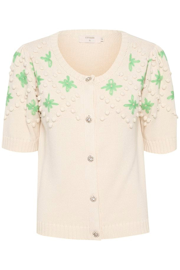 CREAM <BR>
Knit Cardigan <BR>