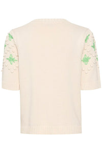 CREAM <BR>
Knit Cardigan <BR>
