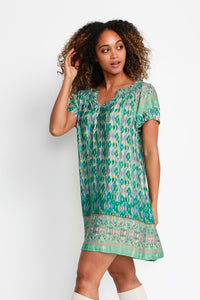 CREAM <BR>
Willow Dress <BR>
Ethnic Green <BR>