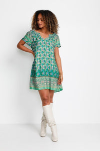 CREAM <BR>
Willow Dress <BR>
Ethnic Green <BR>