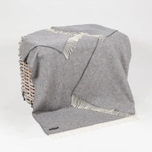 Load image into Gallery viewer, JOHN HANLY &lt;BR&gt;
Cashmere Throw &lt;BR&gt;
Grey Herringbone &lt;BR&gt;
