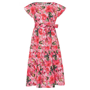MORE & MORE <BR>
Volant Print Dress <BR>