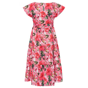 MORE & MORE <BR>
Volant Print Dress <BR>