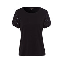 Load image into Gallery viewer, MORE &amp; MORE &lt;BR&gt;
T Shirt with Lace Sleeves &lt;BR&gt;
Black &lt;BR&gt;
