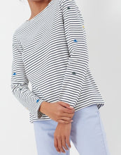 Load image into Gallery viewer, JOULES &lt;BR&gt;
Harbour Embroidered Long Sleeve Jersey Top &lt;BR&gt;
Striped &lt;BR&gt;
