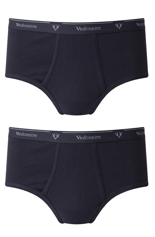 VEDONAIRE <BR>
2 pack Fine Rib Cotton Briefs <BR>