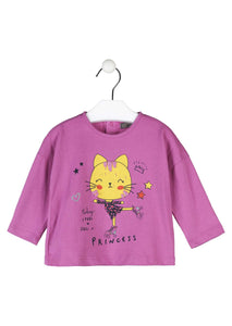 LOSAN <BR>
Baby Long Sleeved T-shirt <BR>
Cyclamen Pink <BR>
