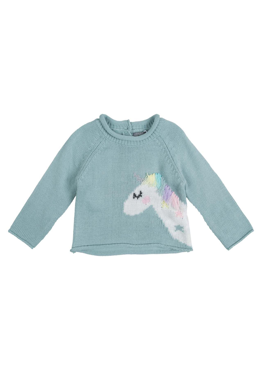 LOSAN <BR>
Baby Unicorm knited sweater <BR>
Jade <BR>