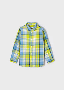 MAYORAL <BR>
Linen chequered long sleeve shirt boy<BR>
Lemon <BR>