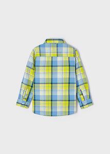 MAYORAL <BR>
Linen chequered long sleeve shirt boy<BR>
Lemon <BR>