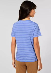 STREET ONE <BR>
Striped Tee <BR>
Blue <BR>