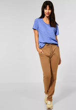 Load image into Gallery viewer, STREET ONE &lt;BR&gt;
Striped Tee &lt;BR&gt;
Blue &lt;BR&gt;
